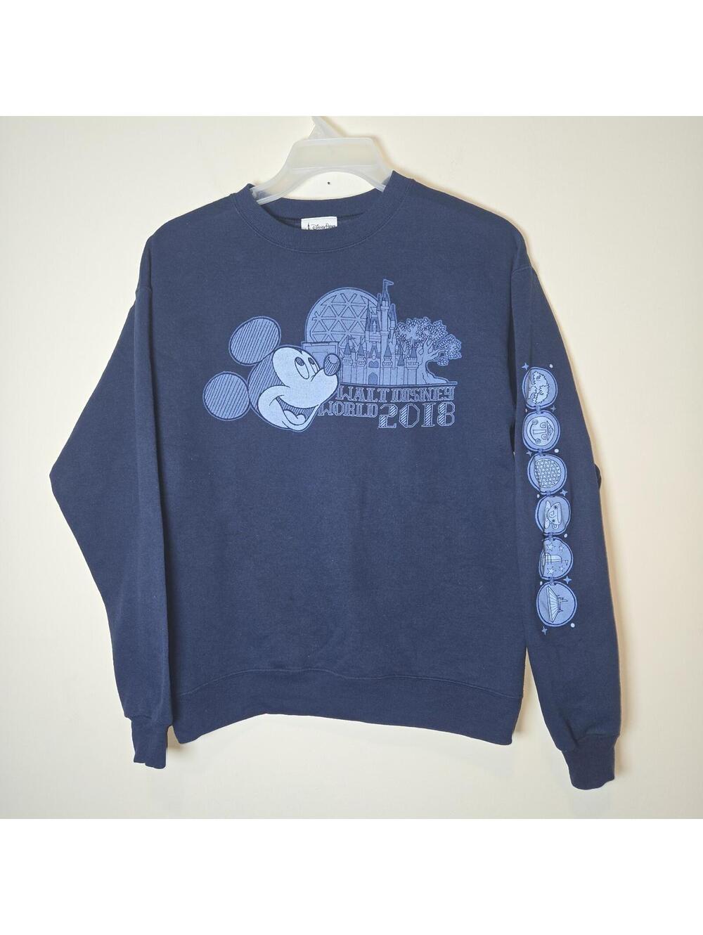 Disney Parks Disneyland Resort 2018 Mickey Mouse Navy Blue Crew Neck sz M